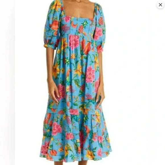 Farm Rio Toucans Garden Midi Dress - Picture 2 of 11
